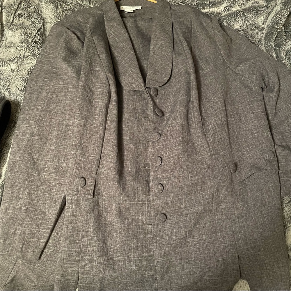 Allison Woods Gray 2PC Blazer and Elastic Wide alegro Trousers Size 32T